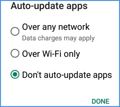 Turn off app auto-update