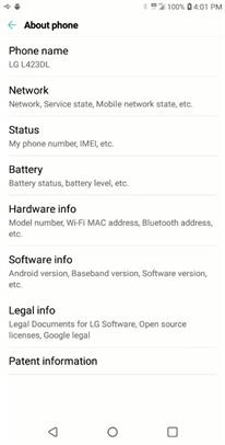 LG Solo LTE About Phone